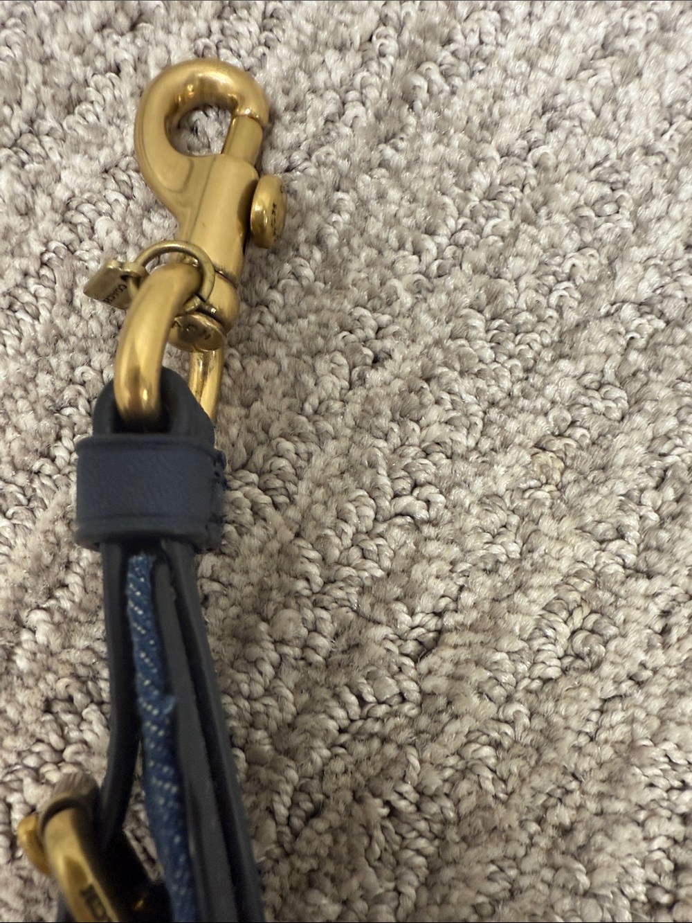 Coach Denim Tea Rose Appliqué Bag Strap in Blue and Cream - Picture 7 of 13